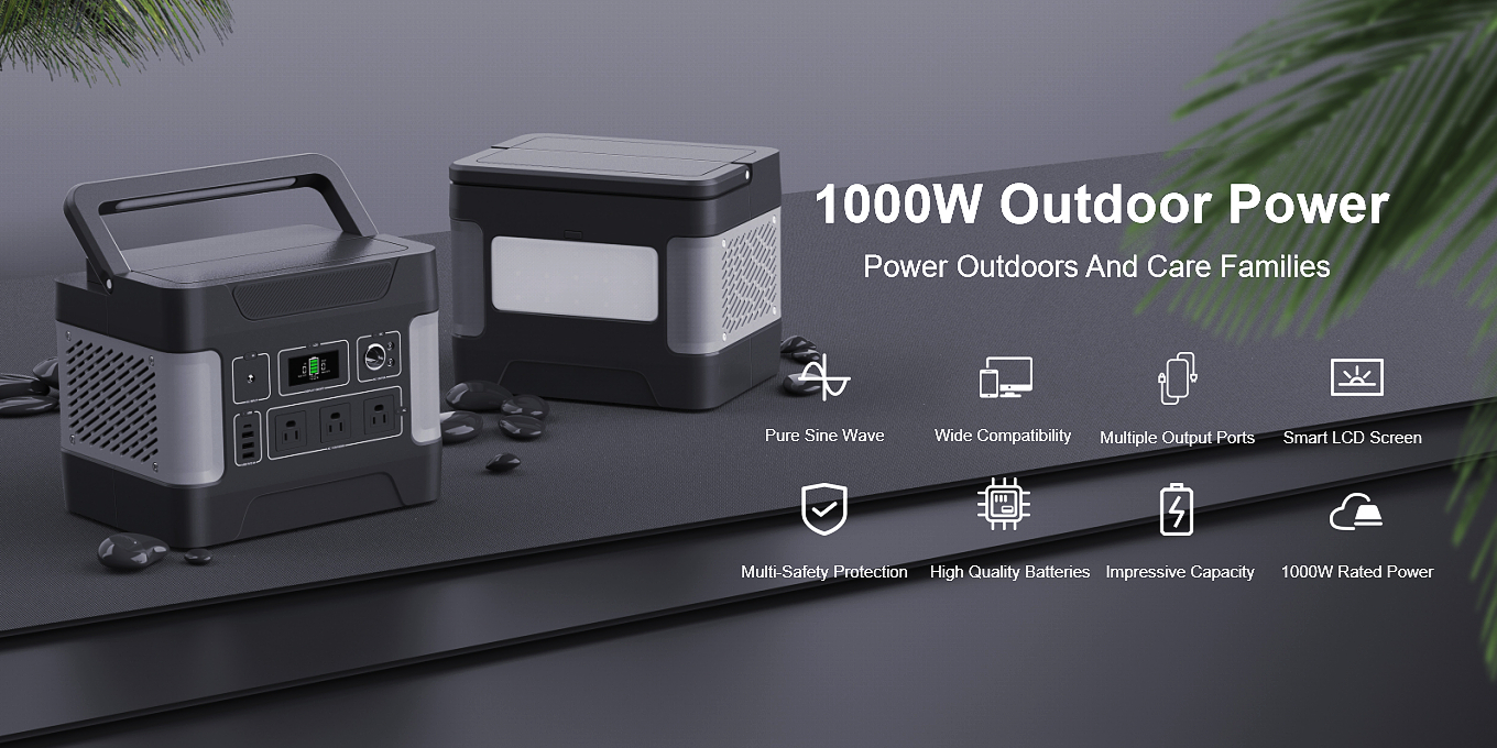 Generador solar de ciclo profundo de 1000 W para carga móvil