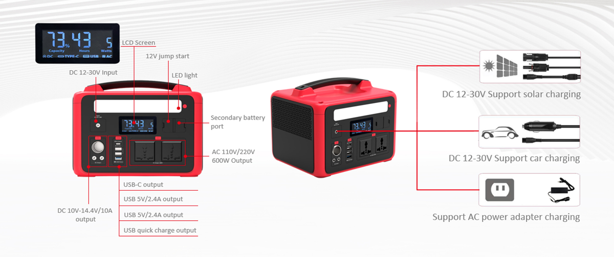 Generador solar de alta resistencia de 600 W para carga móvil